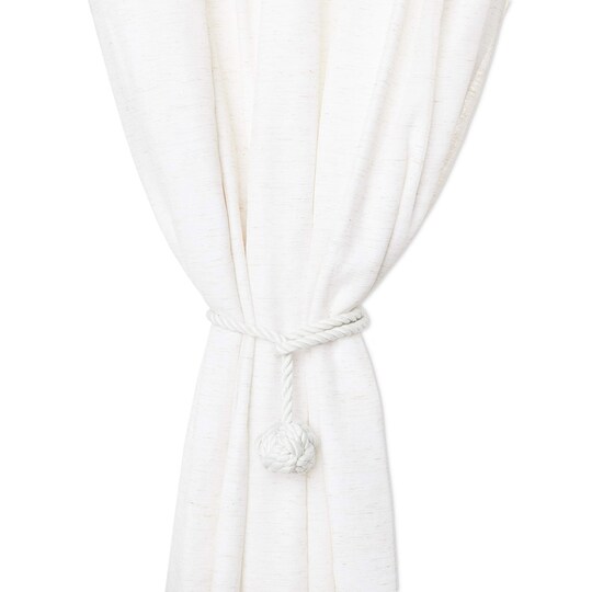 Juvale; 2-Pack White Cotton Window Curtain Tiebacks Tie Back, 20" Holdbacks Rope for Drapes; Category:Accent Pieces; Image:1